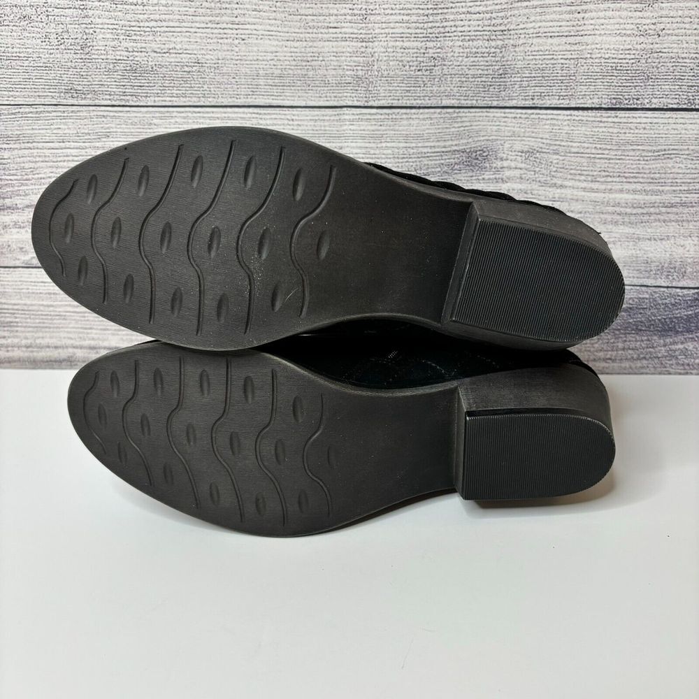 White Mountain Womens 9.5W Jodi Black Suede Quilted Ankle Boots‎ NIB Scotchguard - Picture 9 of 10